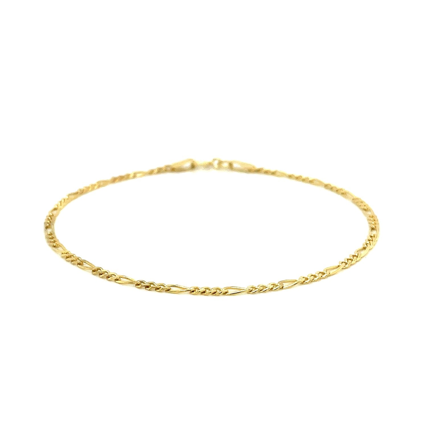 14k Yellow Gold Figaro Bracelet (1.90 mm)