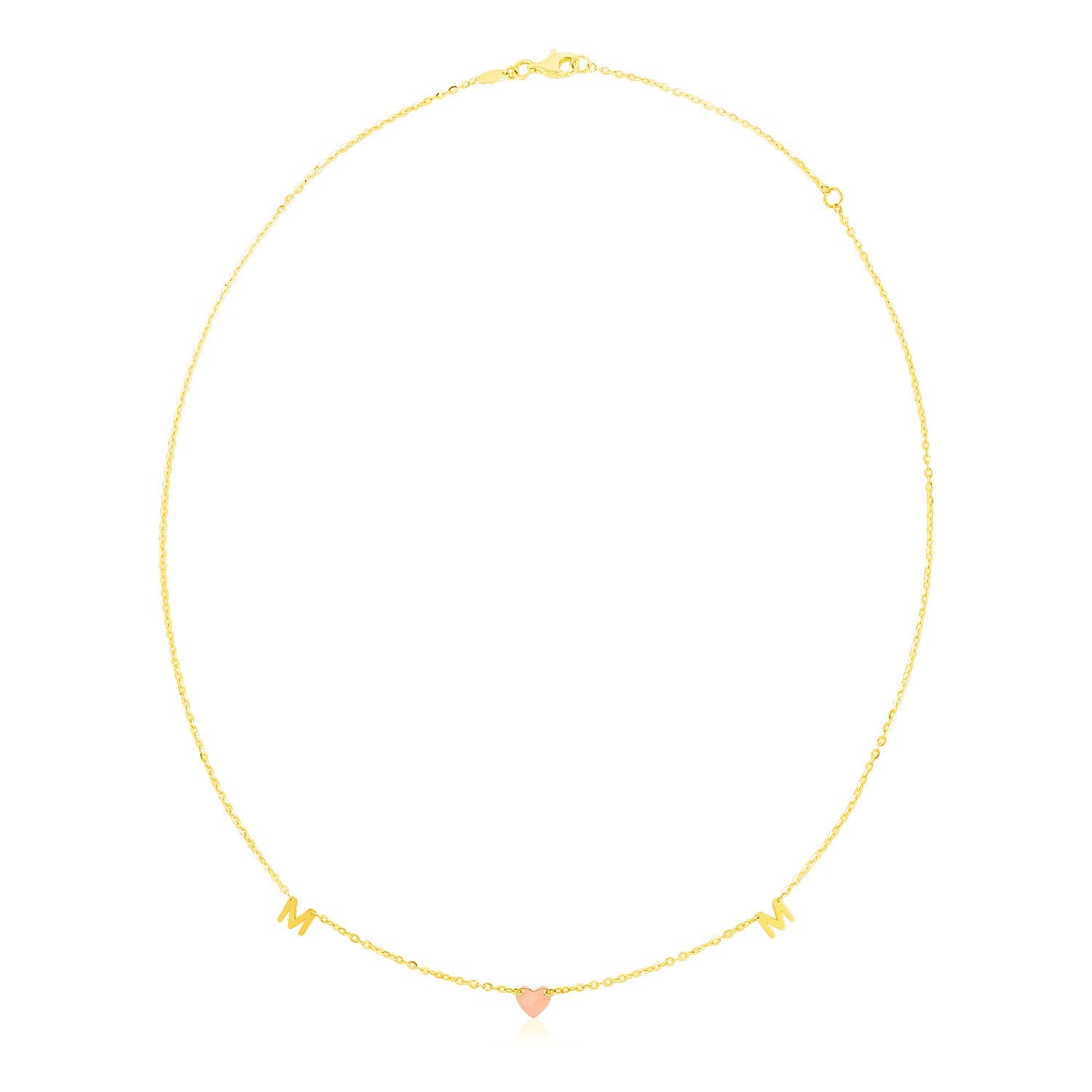 14k Yellow and Rose Gold Mom Necklace